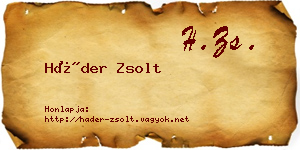 Háder Zsolt névjegykártya